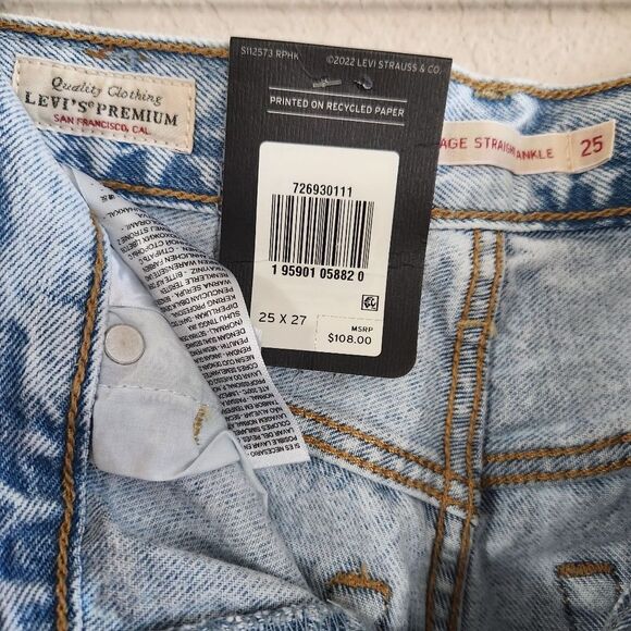 Levi's Women's Vintage Straight Ankle  Jeans Size 25 - Picture 3 of 3